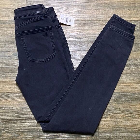 NWT DL1961 Farrow High Rise Skinny Black Magma Stretch Jean 24 - Picture 9 of 9